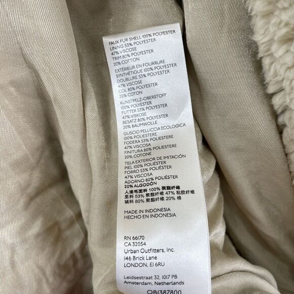 Free People Jacket Womens Medium Brown Faux Fur Oversized Moto Boho Cabincore - Picture 12 of 15